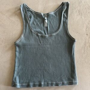 SKIMS KYANITE BLUE RIB COTTON CROP TANK TOP M
